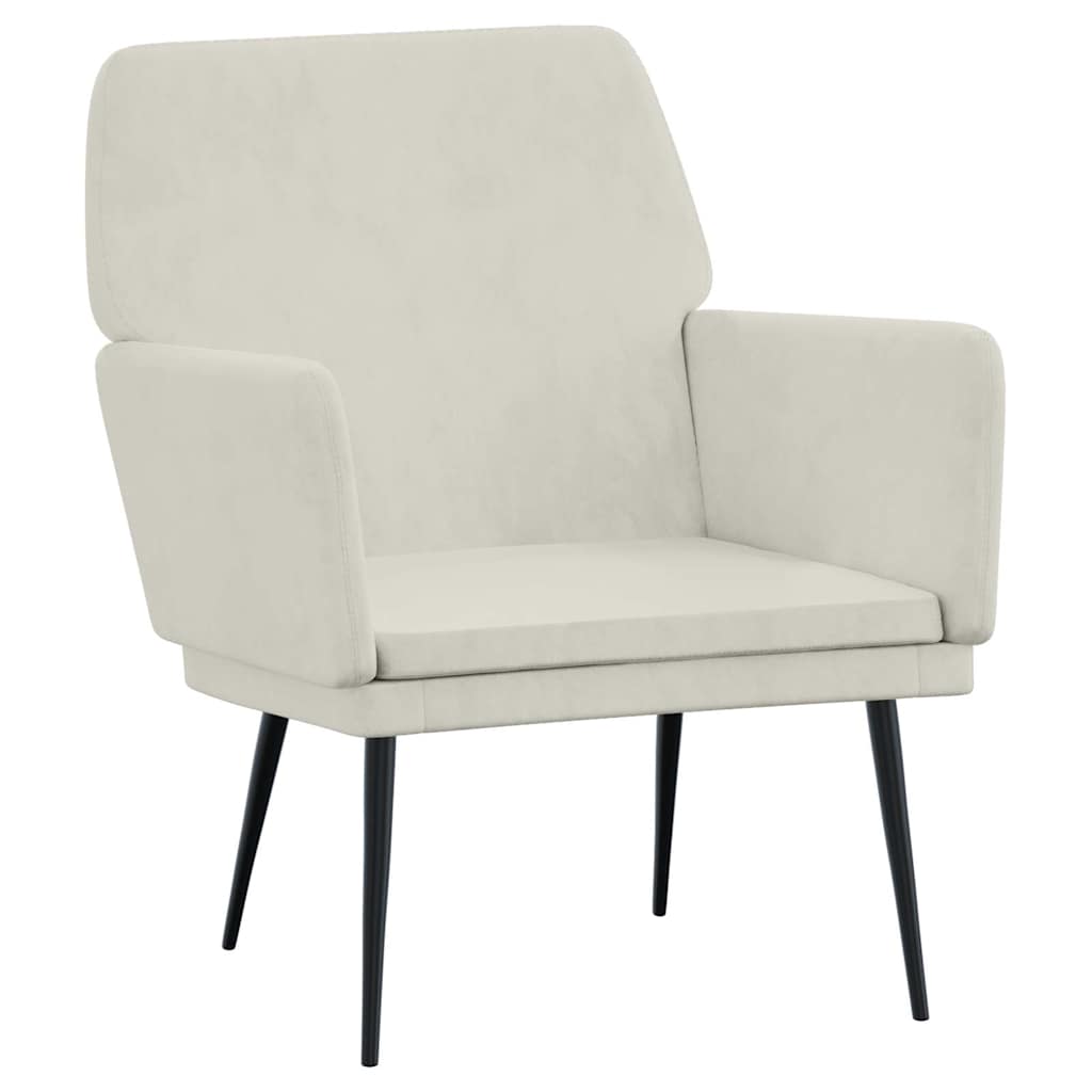 Fauteuil 62x79x79 cm fluweel crèmekleurig is nu te koop bij PeponiXL, paradijselijk wonen!