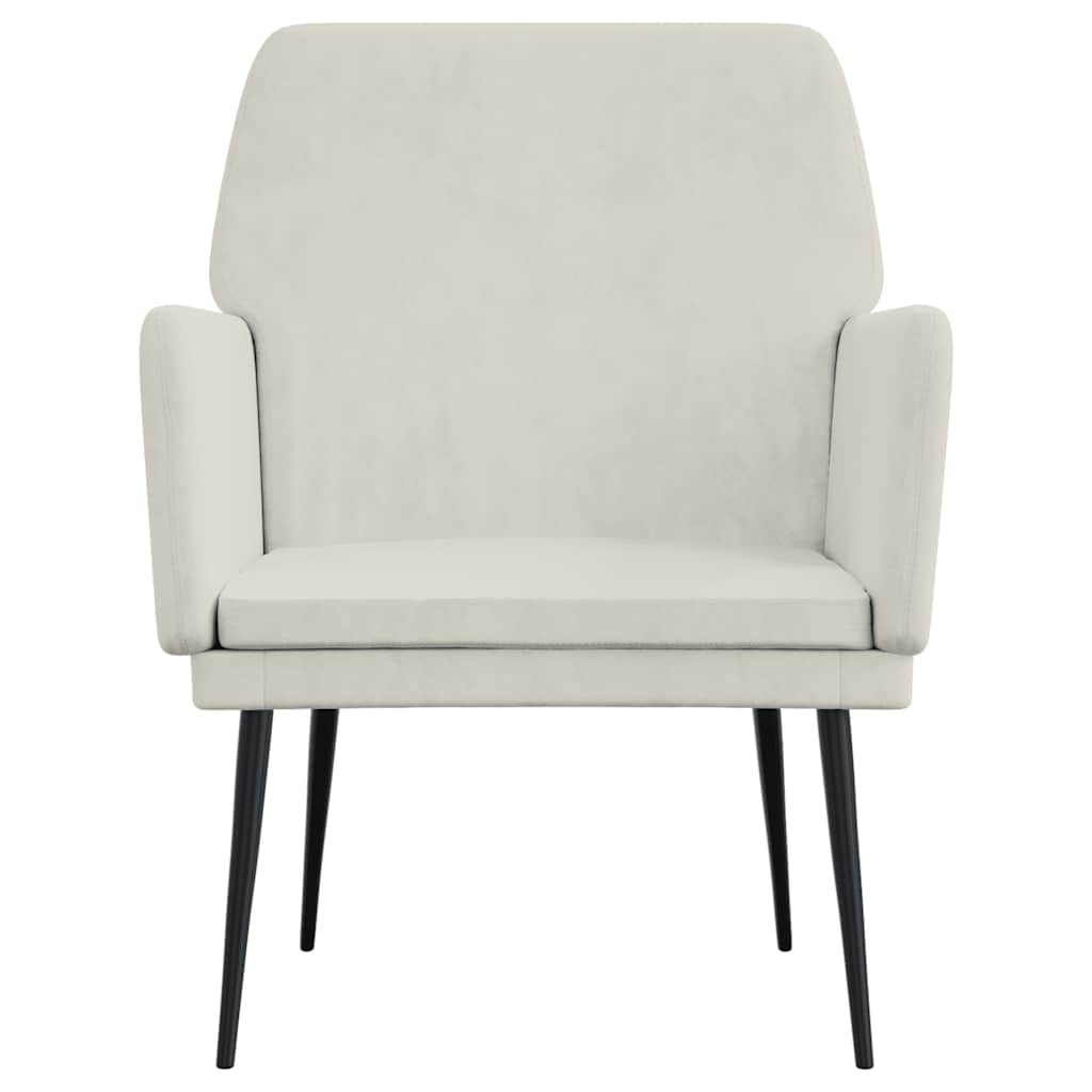 Fauteuil 62x79x79 cm fluweel crèmekleurig is nu te koop bij PeponiXL, paradijselijk wonen!
