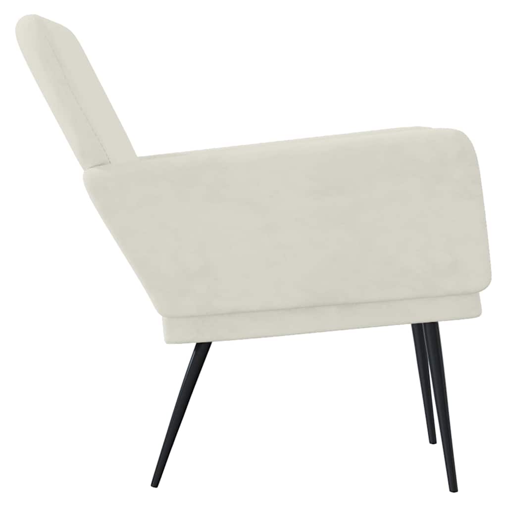 Fauteuil 62x79x79 cm fluweel crèmekleurig is nu te koop bij PeponiXL, paradijselijk wonen!