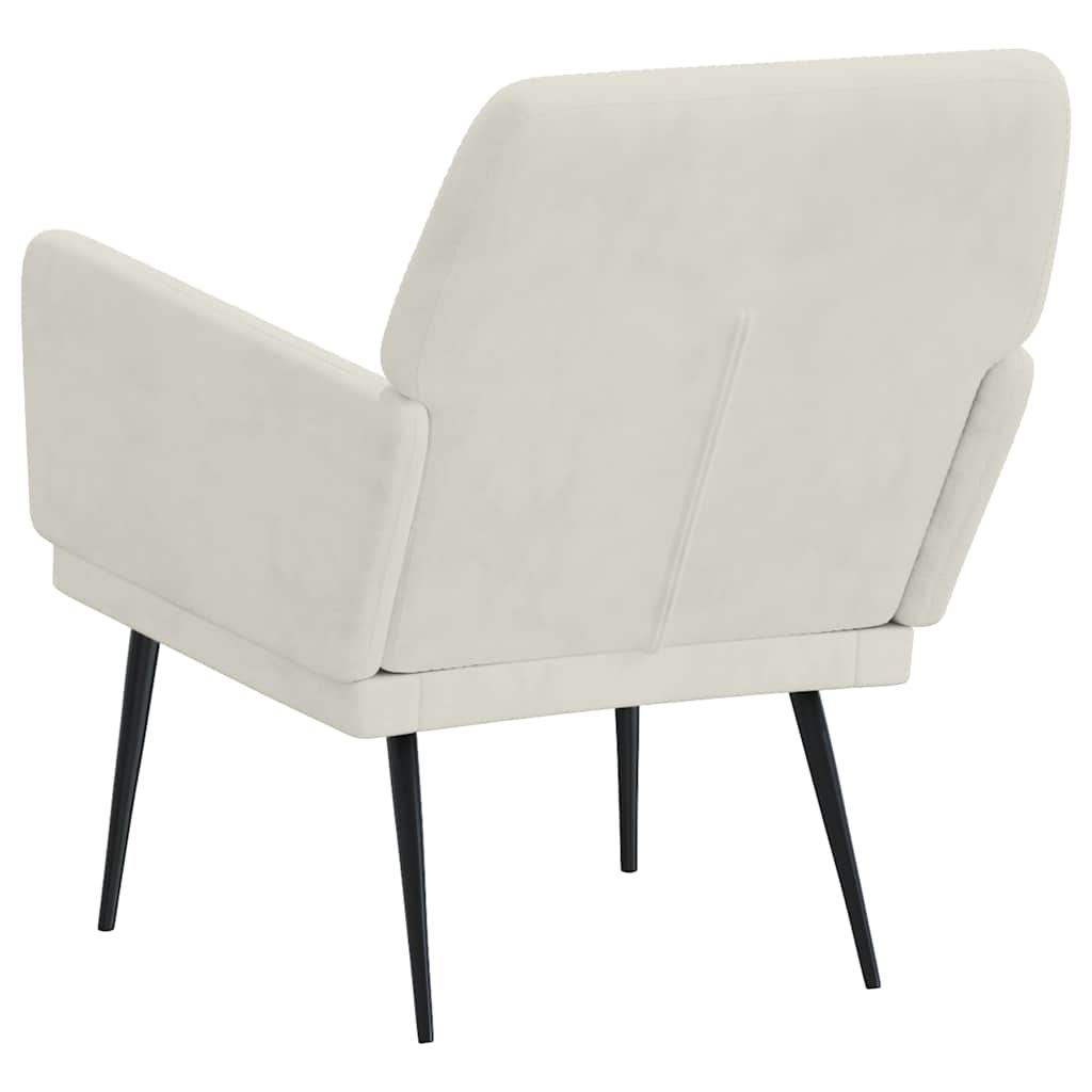 Fauteuil 62x79x79 cm fluweel crèmekleurig is nu te koop bij PeponiXL, paradijselijk wonen!