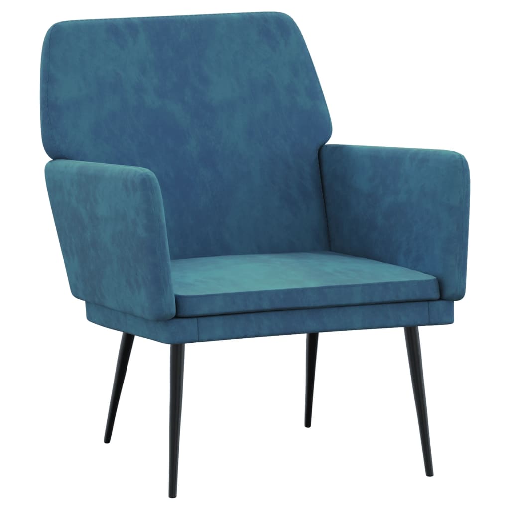 Fauteuil 62x79x79 cm fluweel blauw is nu te koop bij PeponiXL, paradijselijk wonen!