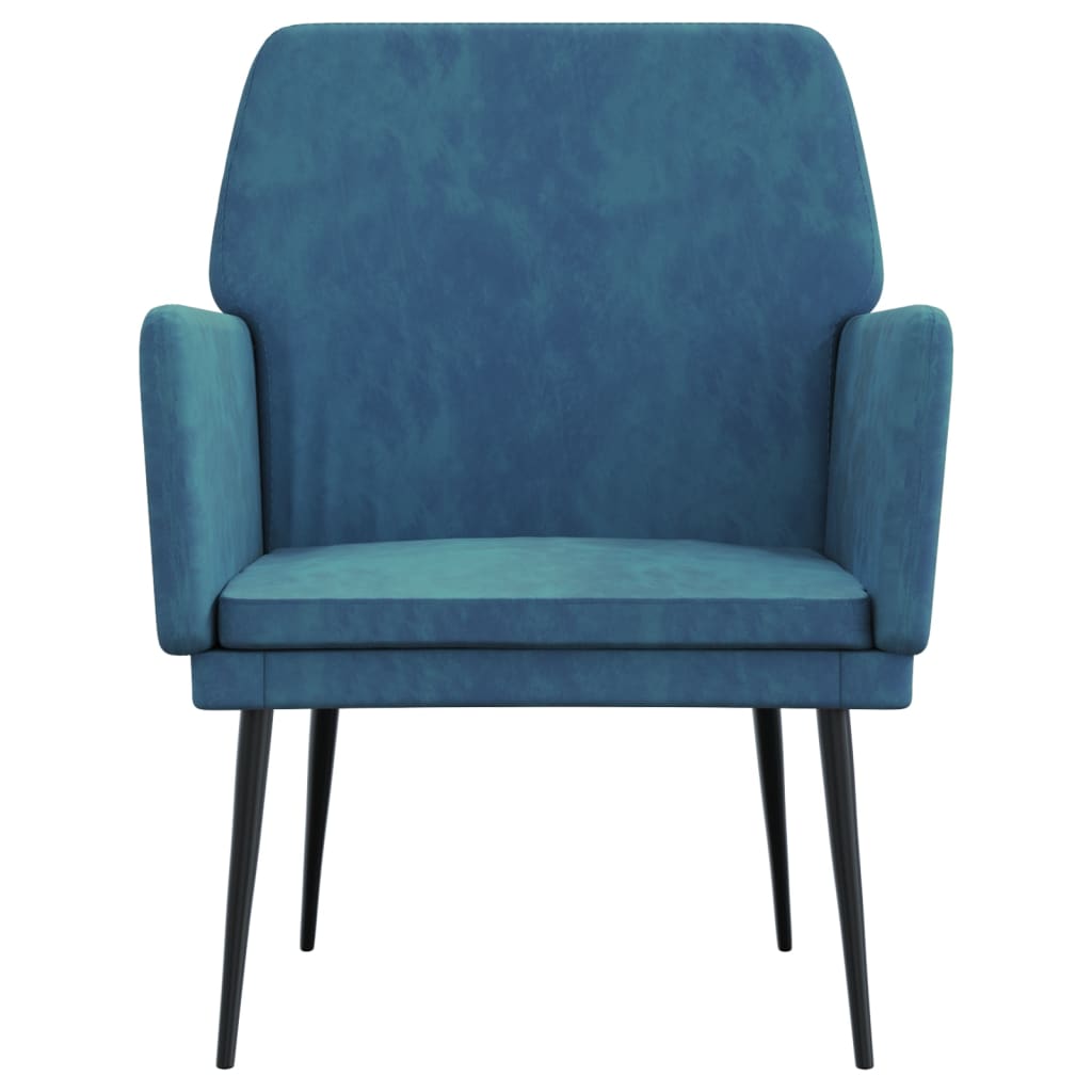 Fauteuil 62x79x79 cm fluweel blauw is nu te koop bij PeponiXL, paradijselijk wonen!
