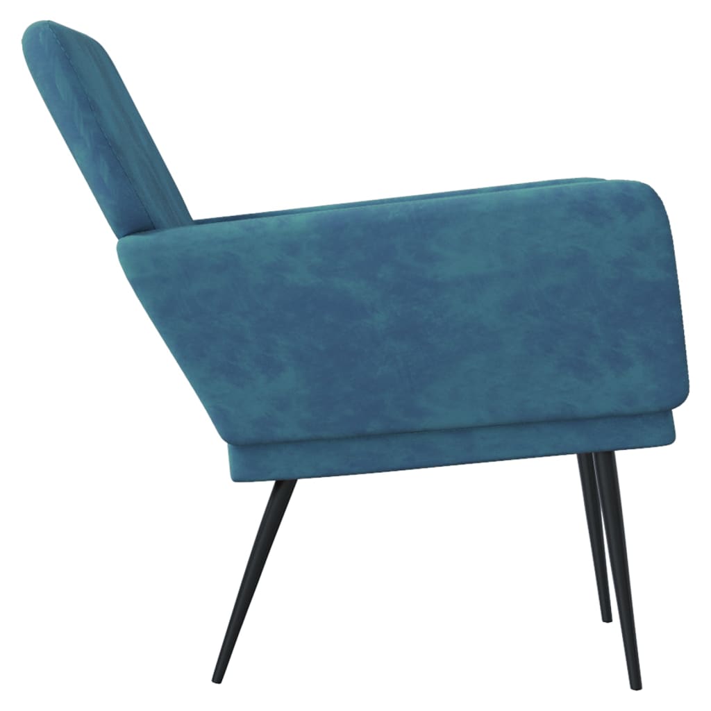 Fauteuil 62x79x79 cm fluweel blauw is nu te koop bij PeponiXL, paradijselijk wonen!