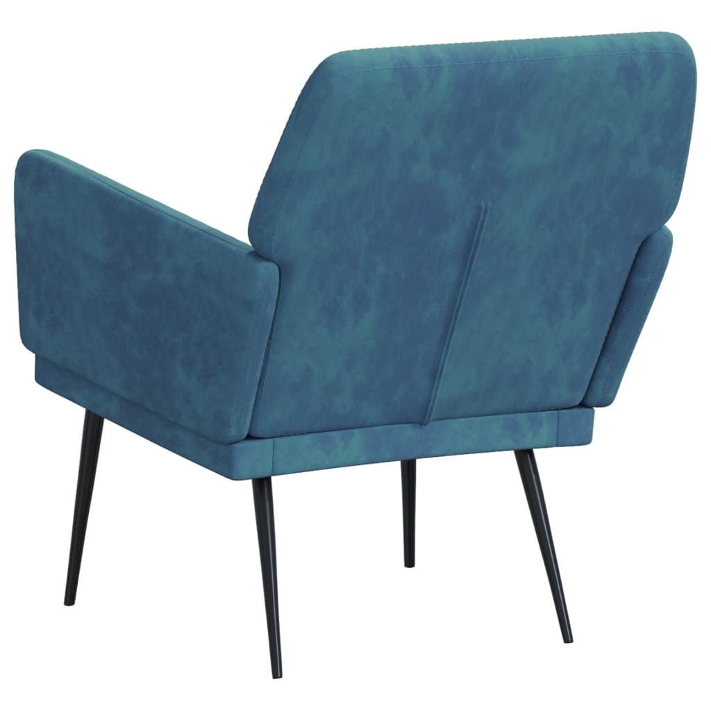 Fauteuil 62x79x79 cm fluweel blauw is nu te koop bij PeponiXL, paradijselijk wonen!