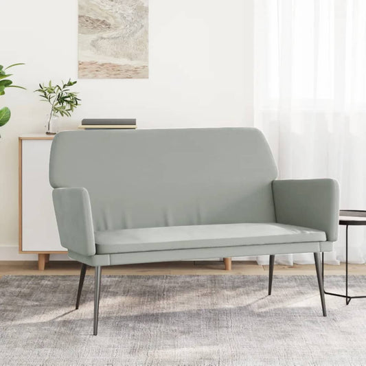 Bankje 108x79x79 cm fluweel lichtgrijs is nu te koop bij PeponiXL, paradijselijk wonen!