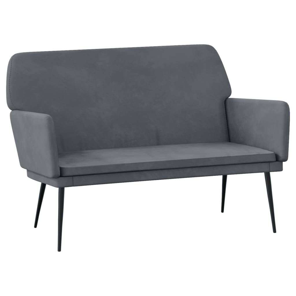 Bankje 108x79x79 cm fluweel donkergrijs is nu te koop bij PeponiXL, paradijselijk wonen!