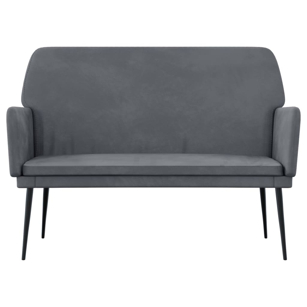 Bankje 108x79x79 cm fluweel donkergrijs is nu te koop bij PeponiXL, paradijselijk wonen!