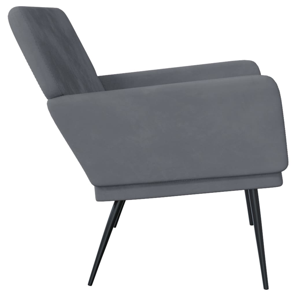 Bankje 108x79x79 cm fluweel donkergrijs is nu te koop bij PeponiXL, paradijselijk wonen!