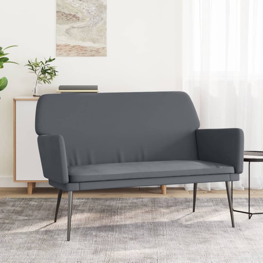 Bankje 108x79x79 cm fluweel donkergrijs is nu te koop bij PeponiXL, paradijselijk wonen!
