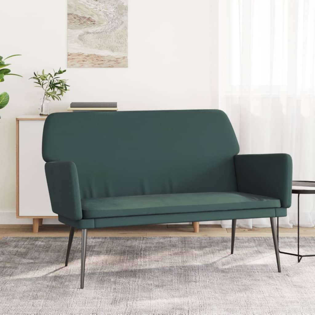 Bankje 108x79x79 cm fluweel donkergroen is nu te koop bij PeponiXL, paradijselijk wonen!