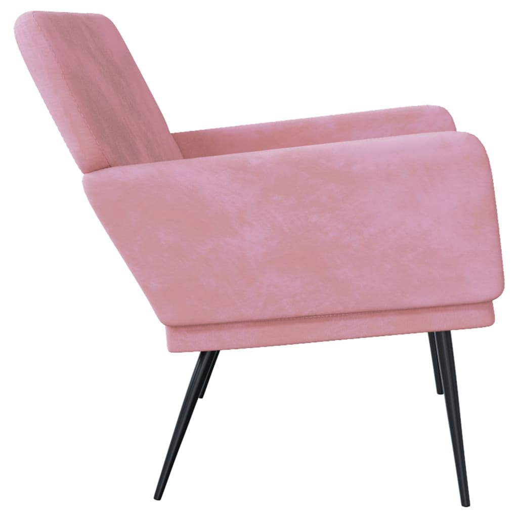 Bankje 108x79x79 cm fluweel roze is nu te koop bij PeponiXL, paradijselijk wonen!