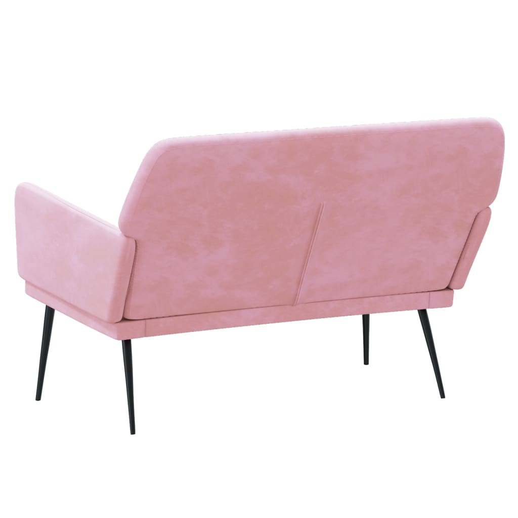 Bankje 108x79x79 cm fluweel roze is nu te koop bij PeponiXL, paradijselijk wonen!