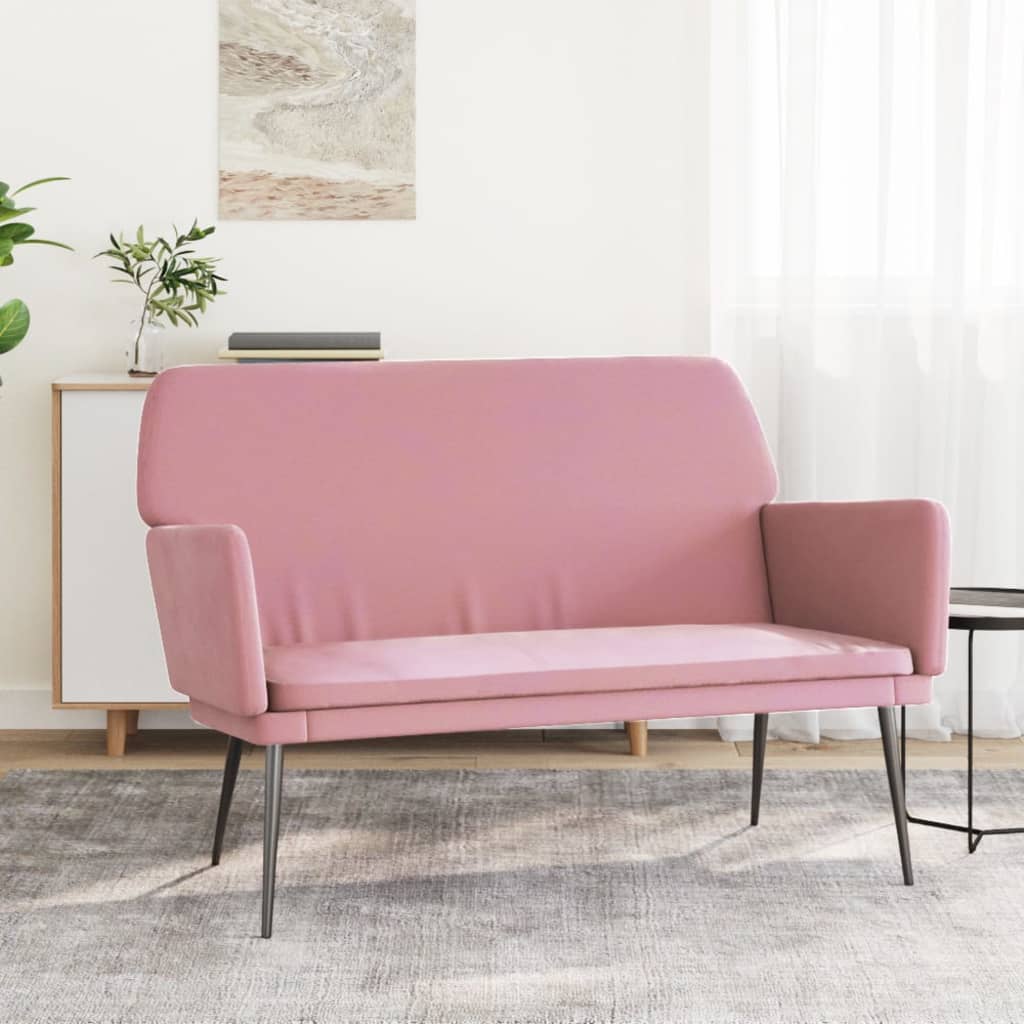 Bankje 108x79x79 cm fluweel roze is nu te koop bij PeponiXL, paradijselijk wonen!