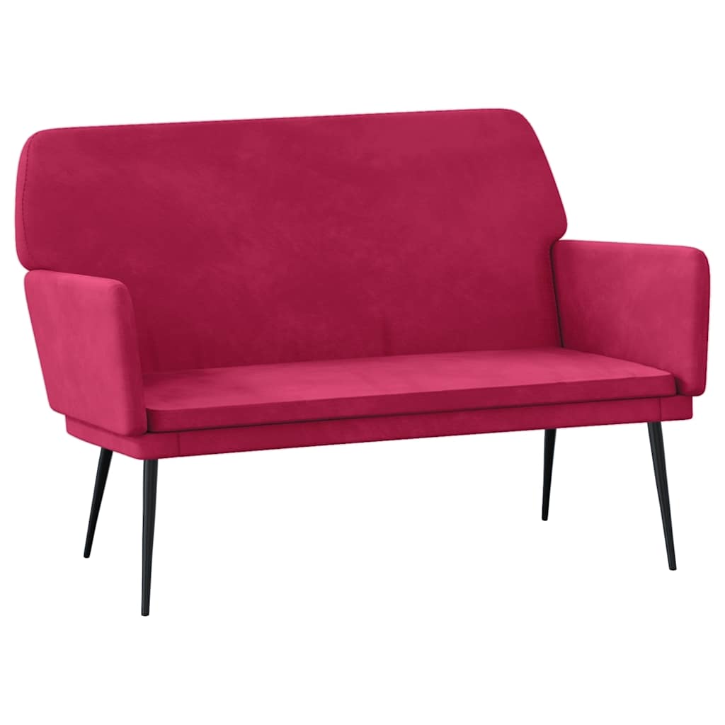 Bankje 108x79x79 cm fluweel wijnrood is nu te koop bij PeponiXL, paradijselijk wonen!