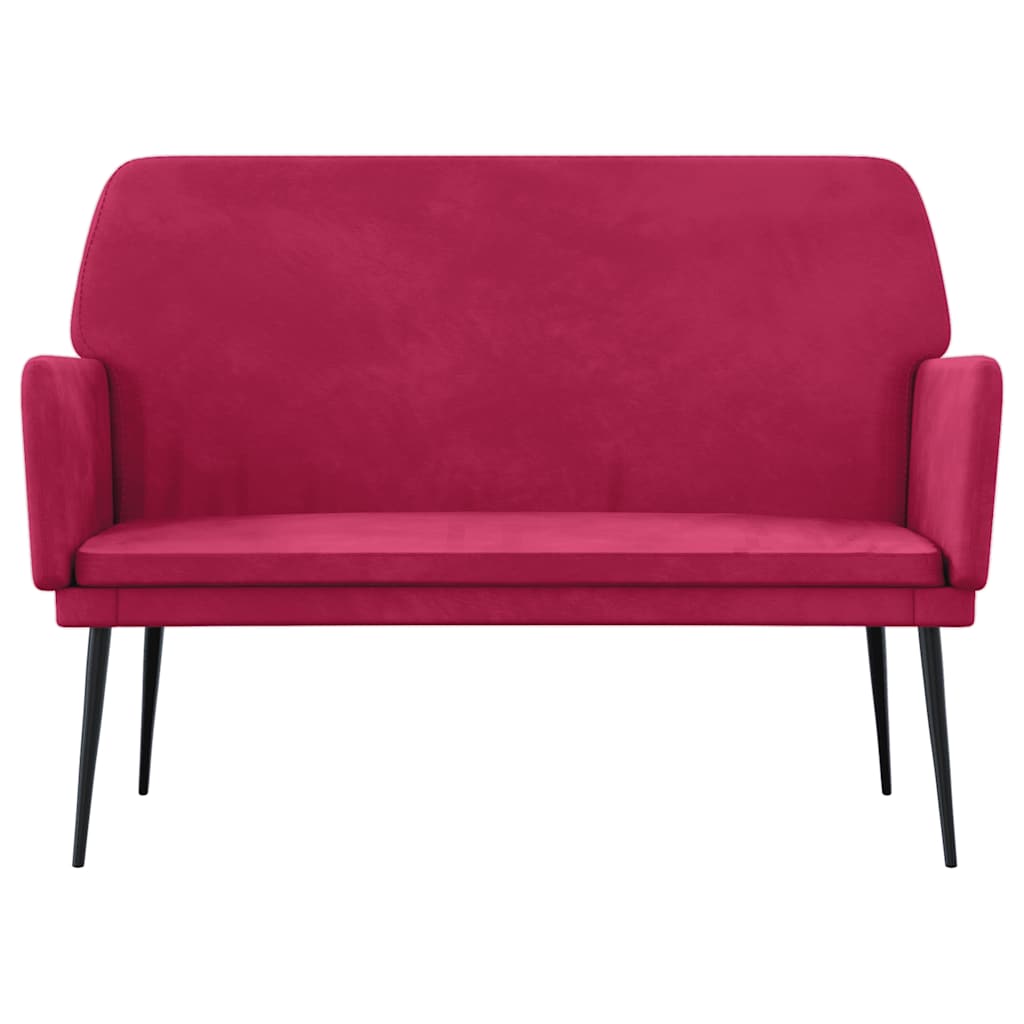 Bankje 108x79x79 cm fluweel wijnrood is nu te koop bij PeponiXL, paradijselijk wonen!