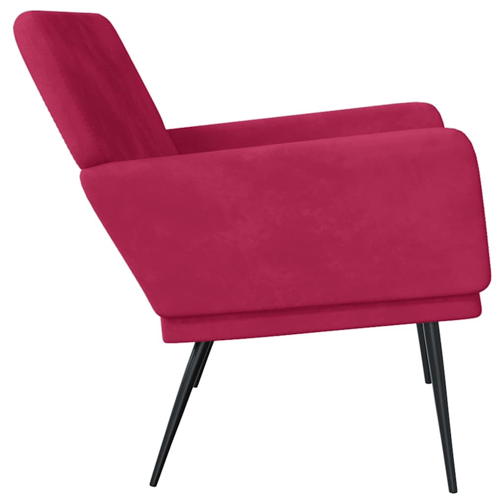 Bankje 108x79x79 cm fluweel wijnrood is nu te koop bij PeponiXL, paradijselijk wonen!