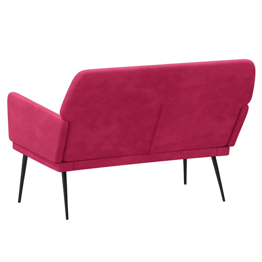 Bankje 108x79x79 cm fluweel wijnrood is nu te koop bij PeponiXL, paradijselijk wonen!