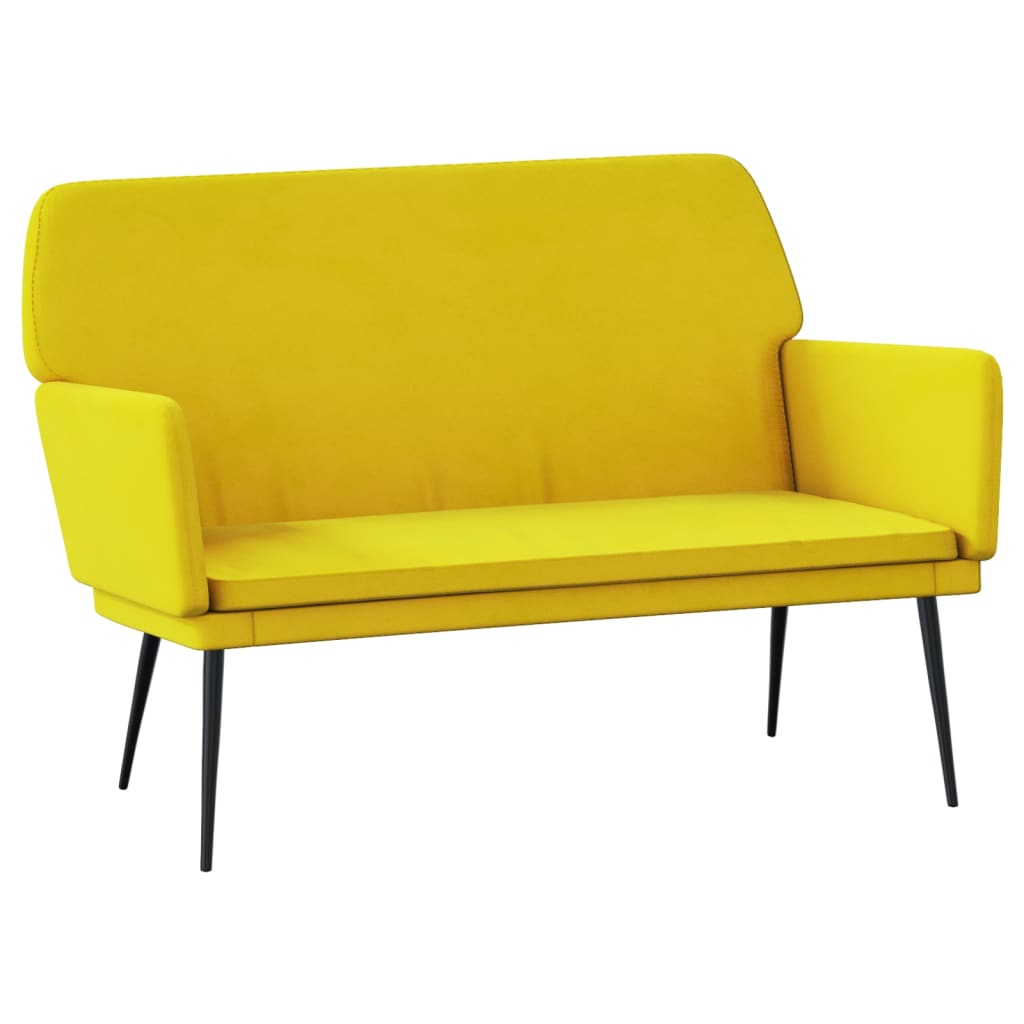 Bankje 108x79x79 cm fluweel geel is nu te koop bij PeponiXL, paradijselijk wonen!