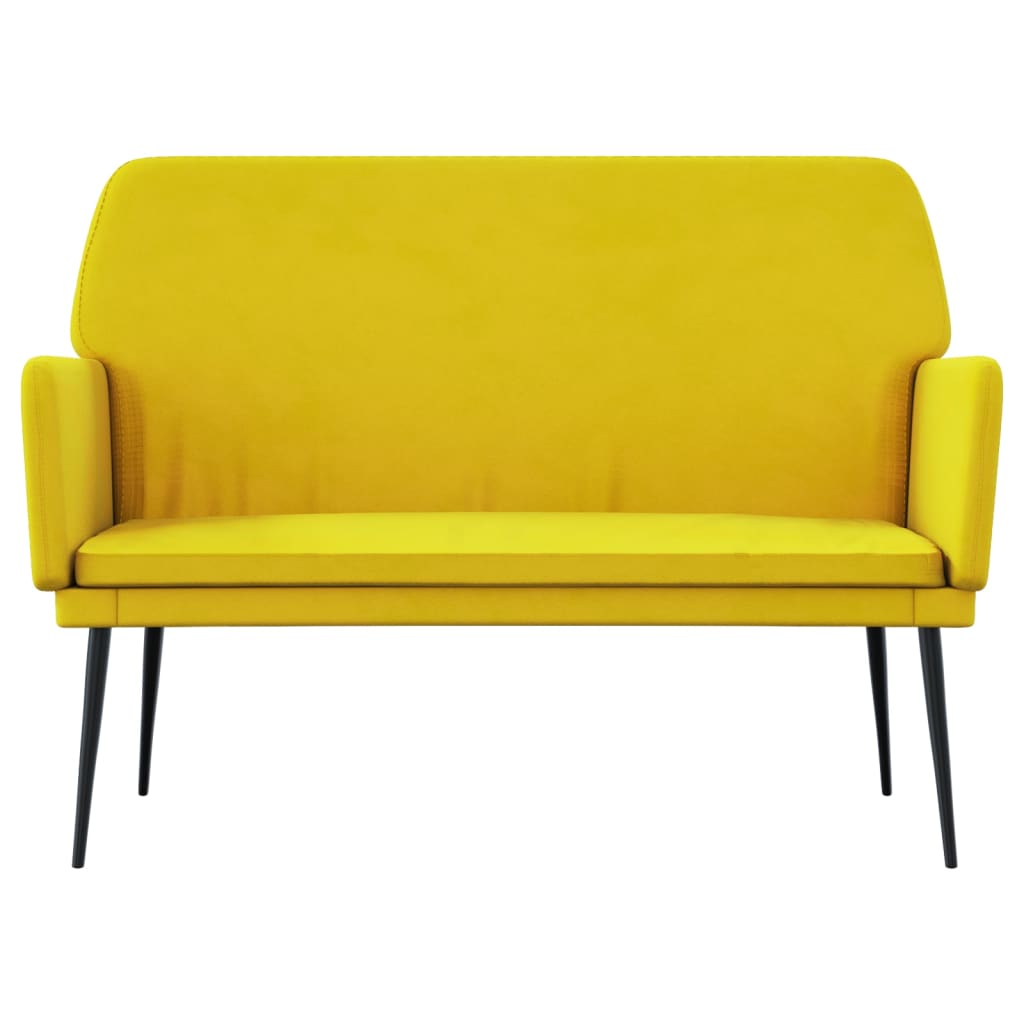 Bankje 108x79x79 cm fluweel geel is nu te koop bij PeponiXL, paradijselijk wonen!
