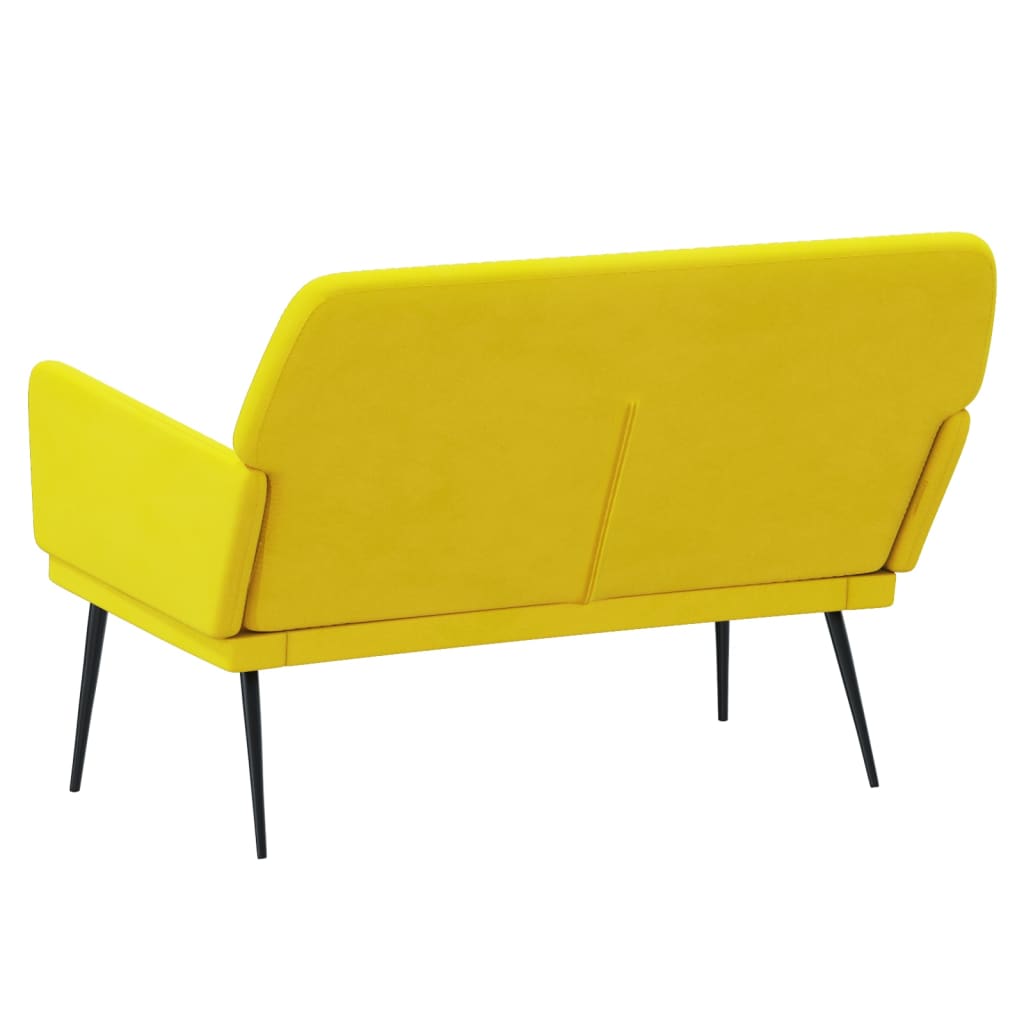 Bankje 108x79x79 cm fluweel geel is nu te koop bij PeponiXL, paradijselijk wonen!