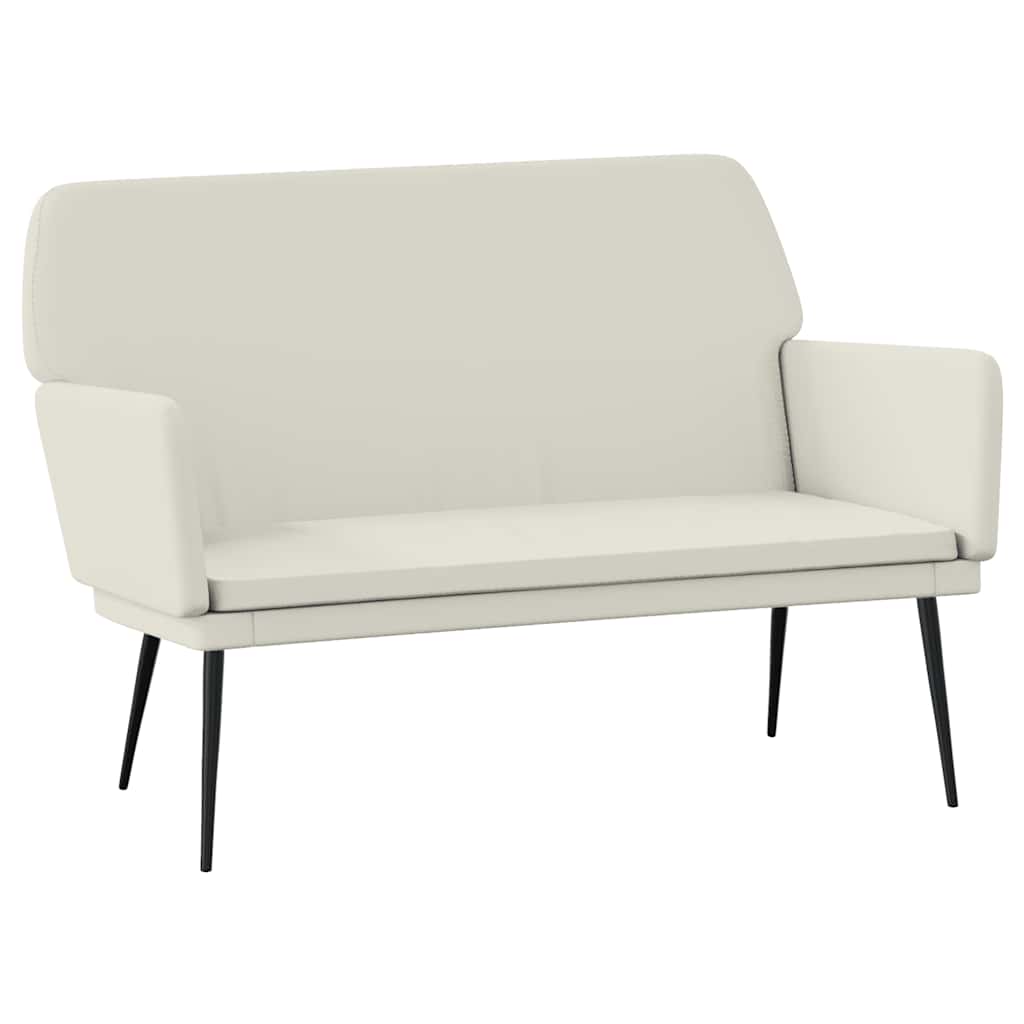 Bankje 108x79x79 cm fluweel crèmekleurig is nu te koop bij PeponiXL, paradijselijk wonen!