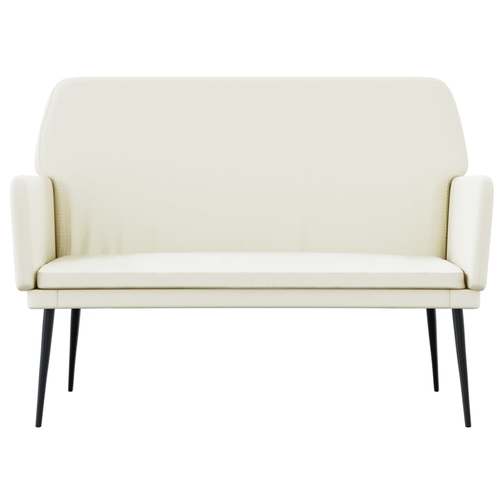 Bankje 108x79x79 cm fluweel crèmekleurig is nu te koop bij PeponiXL, paradijselijk wonen!