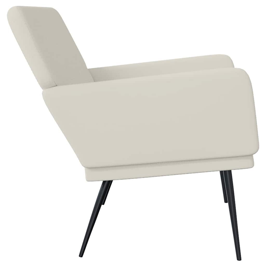Bankje 108x79x79 cm fluweel crèmekleurig is nu te koop bij PeponiXL, paradijselijk wonen!