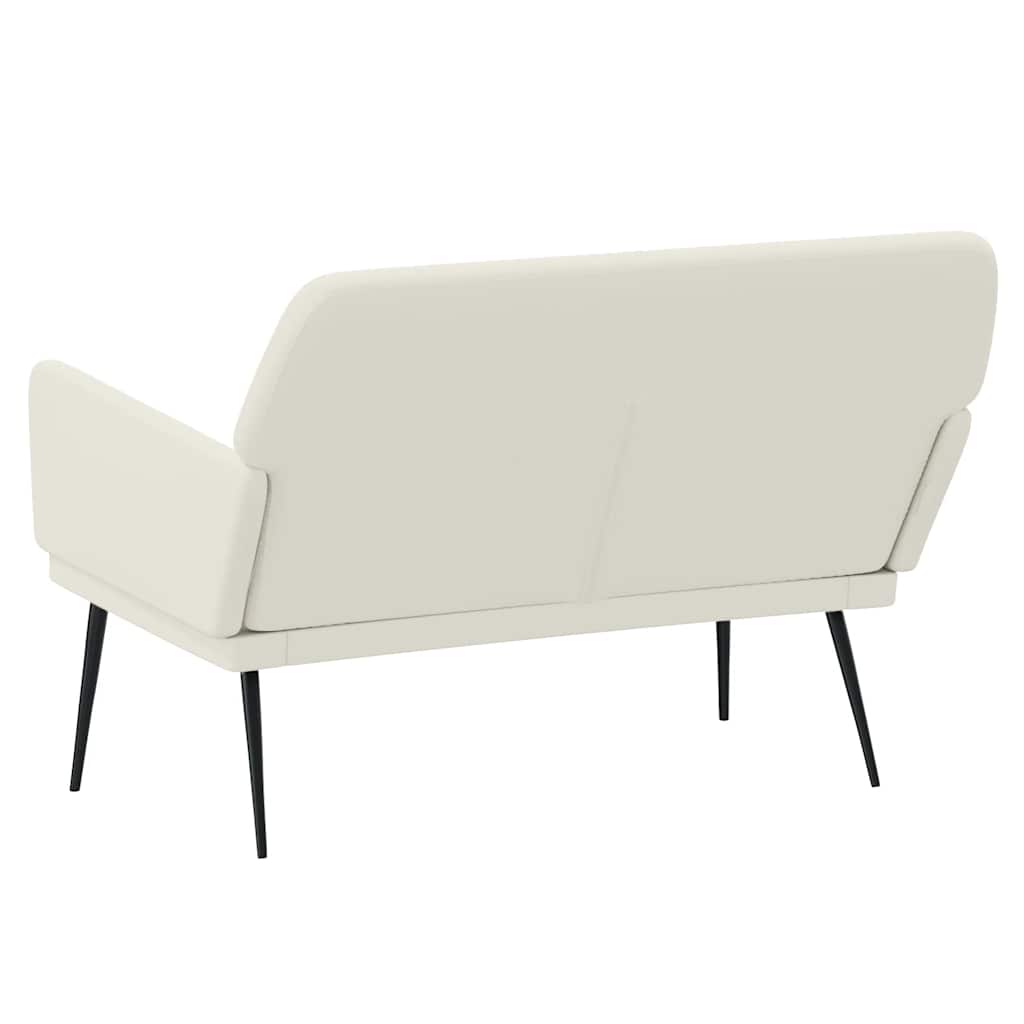Bankje 108x79x79 cm fluweel crèmekleurig is nu te koop bij PeponiXL, paradijselijk wonen!