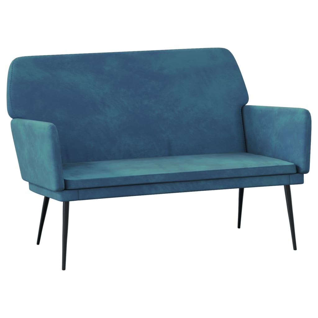 Bankje 108x79x79 cm fluweel blauw is nu te koop bij PeponiXL, paradijselijk wonen!