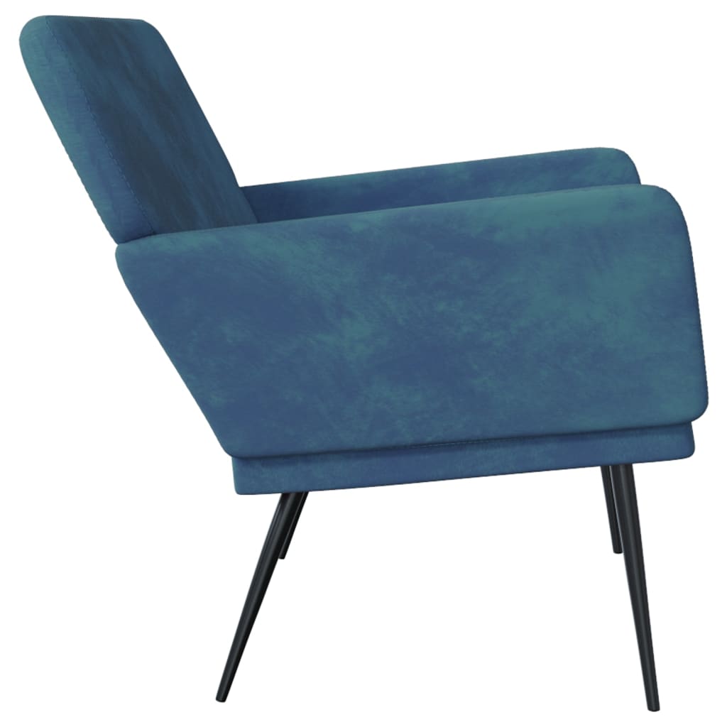 Bankje 108x79x79 cm fluweel blauw is nu te koop bij PeponiXL, paradijselijk wonen!