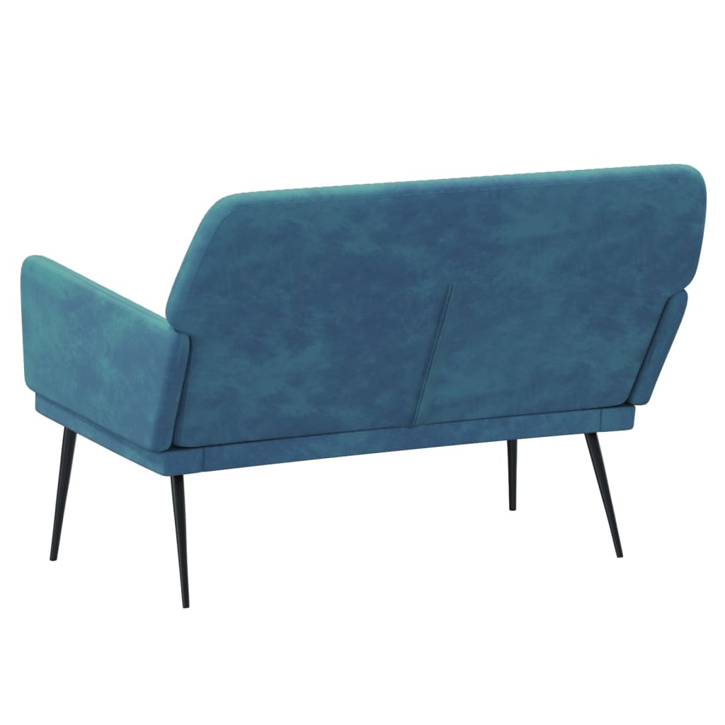 Bankje 108x79x79 cm fluweel blauw is nu te koop bij PeponiXL, paradijselijk wonen!