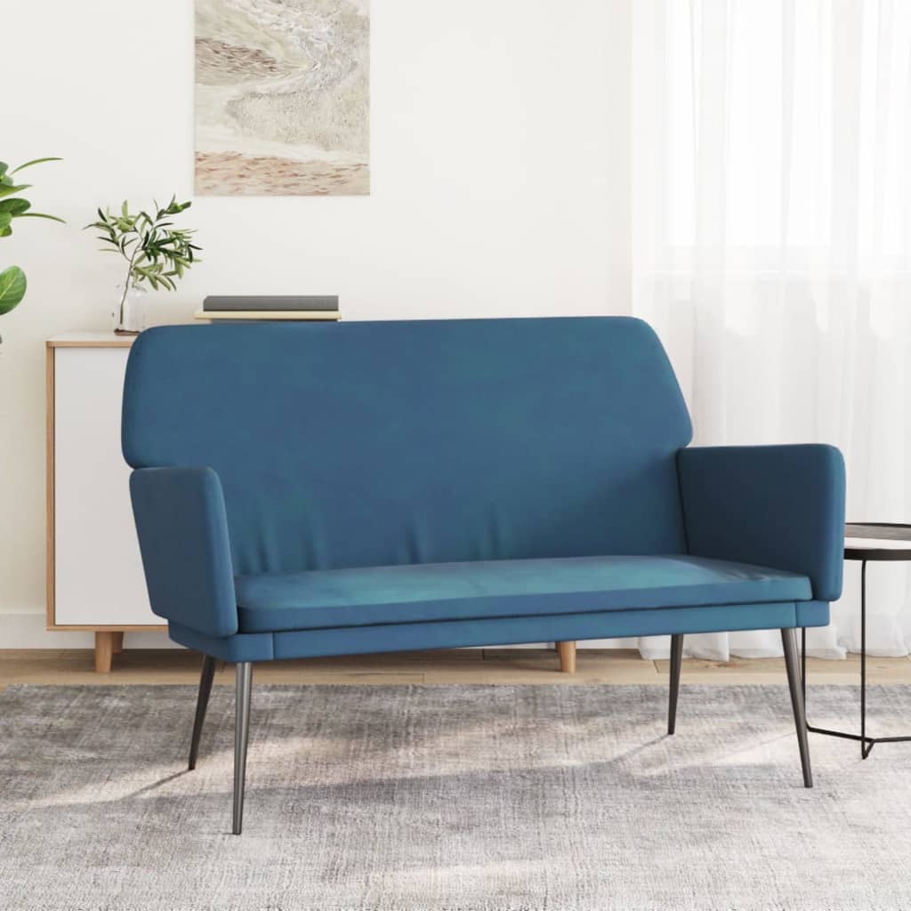 Bankje 108x79x79 cm fluweel blauw is nu te koop bij PeponiXL, paradijselijk wonen!