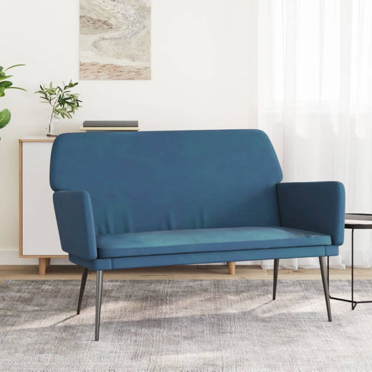 Bankje 108x79x79 cm fluweel blauw is nu te koop bij PeponiXL, paradijselijk wonen!