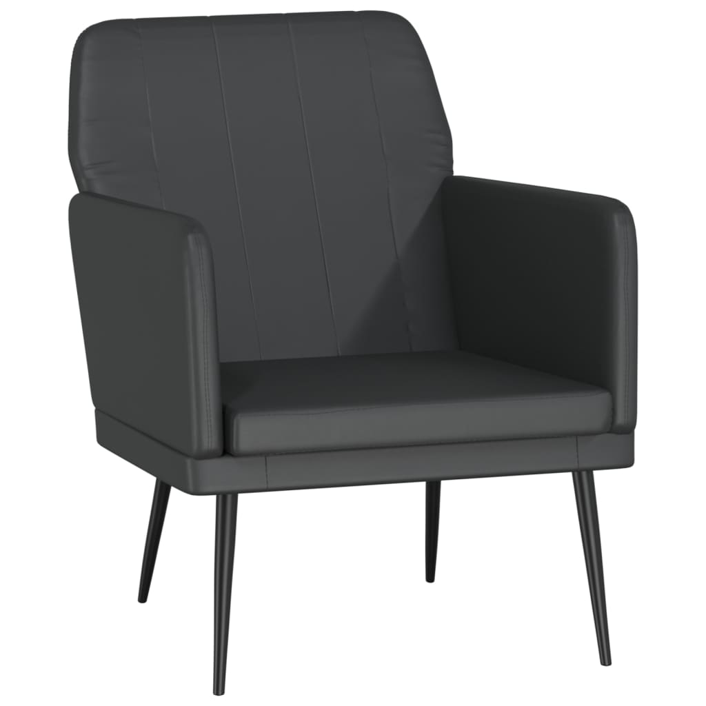 Fauteuil 61x78x80 cm kunstleer zwart is nu te koop bij PeponiXL, paradijselijk wonen!