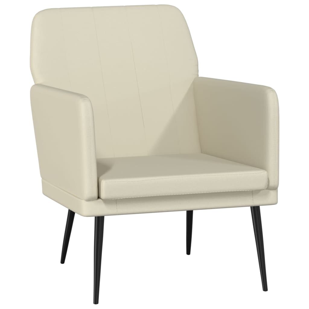 Fauteuil 61x78x80 cm kunstleer crèmekleurig is nu te koop bij PeponiXL, paradijselijk wonen!