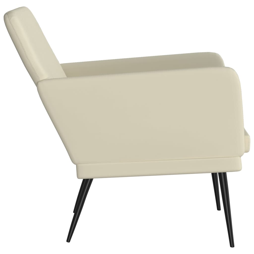 Fauteuil 61x78x80 cm kunstleer crèmekleurig is nu te koop bij PeponiXL, paradijselijk wonen!