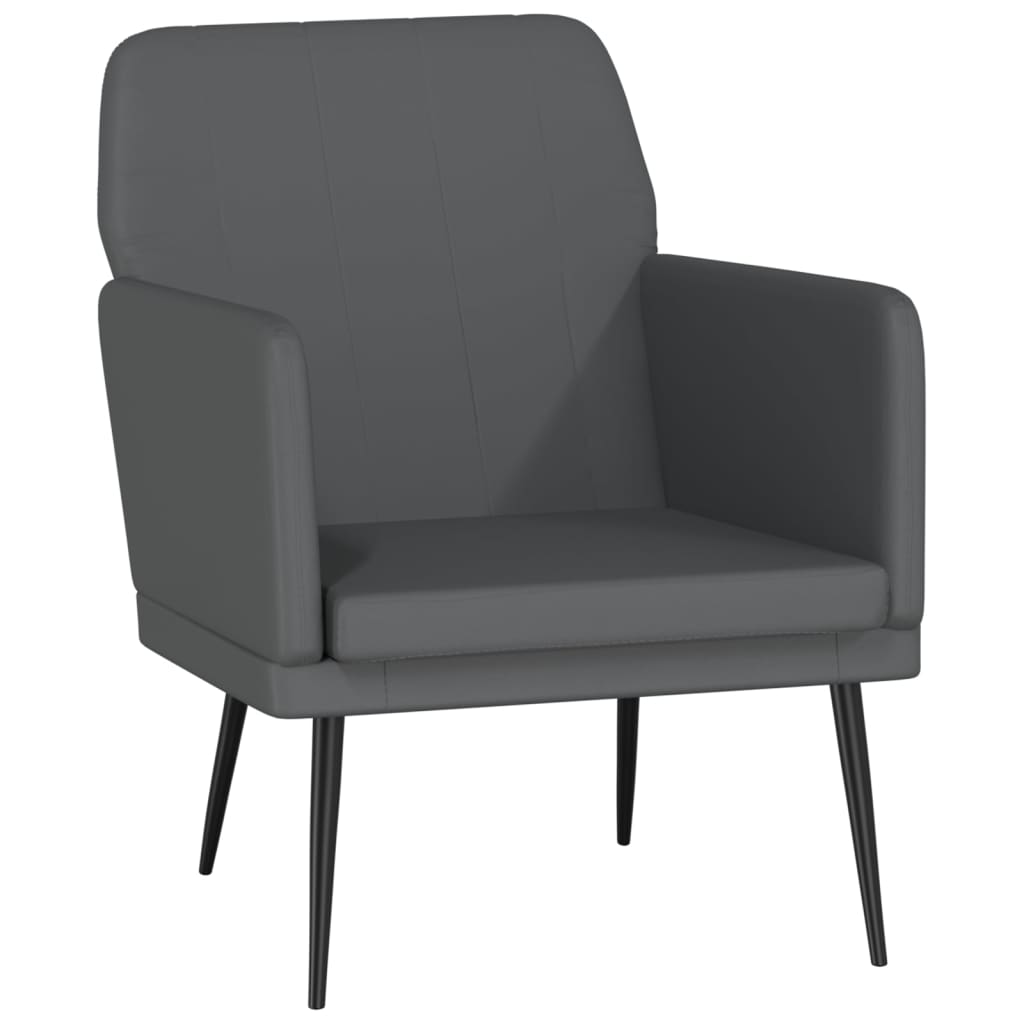 Fauteuil 61x78x80 cm kunstleer grijs is nu te koop bij PeponiXL, paradijselijk wonen!