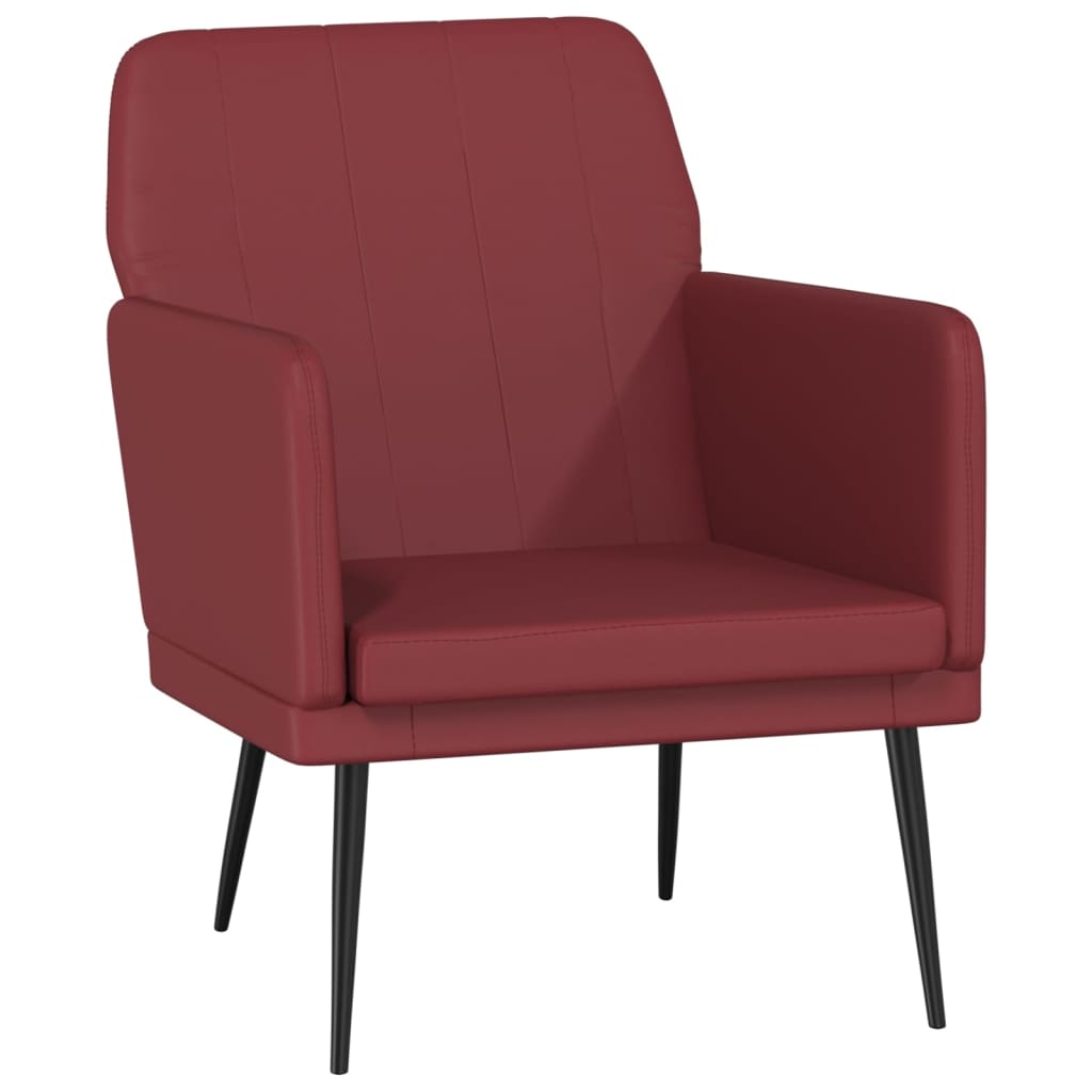 Fauteuil 61x78x80 cm kunstleer wijnrood is nu te koop bij PeponiXL, paradijselijk wonen!