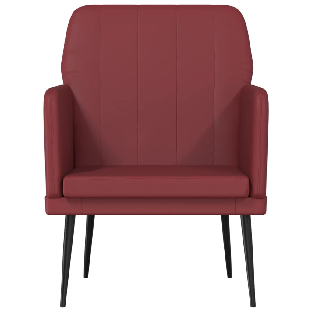 Fauteuil 61x78x80 cm kunstleer wijnrood is nu te koop bij PeponiXL, paradijselijk wonen!