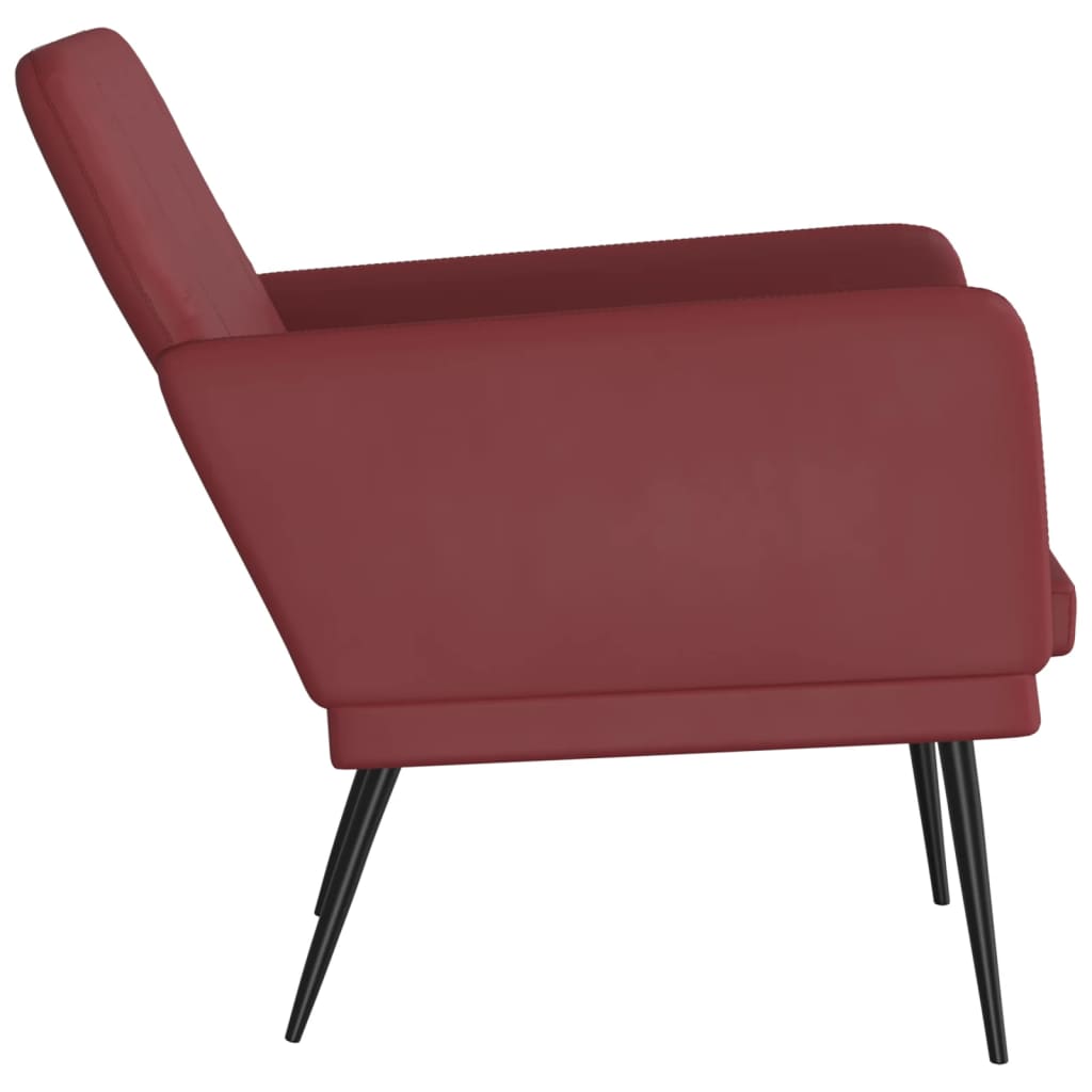 Fauteuil 61x78x80 cm kunstleer wijnrood is nu te koop bij PeponiXL, paradijselijk wonen!