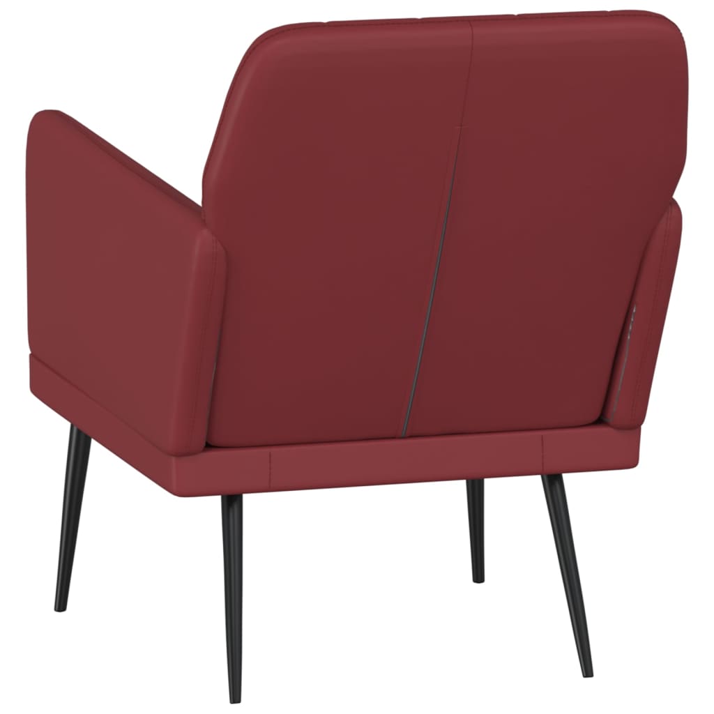 Fauteuil 61x78x80 cm kunstleer wijnrood is nu te koop bij PeponiXL, paradijselijk wonen!