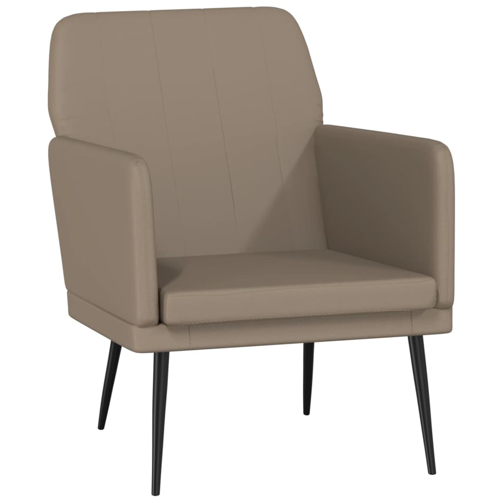 Fauteuil 61x78x80 cm kunstleer cappuccinokleurig is nu te koop bij PeponiXL, paradijselijk wonen!