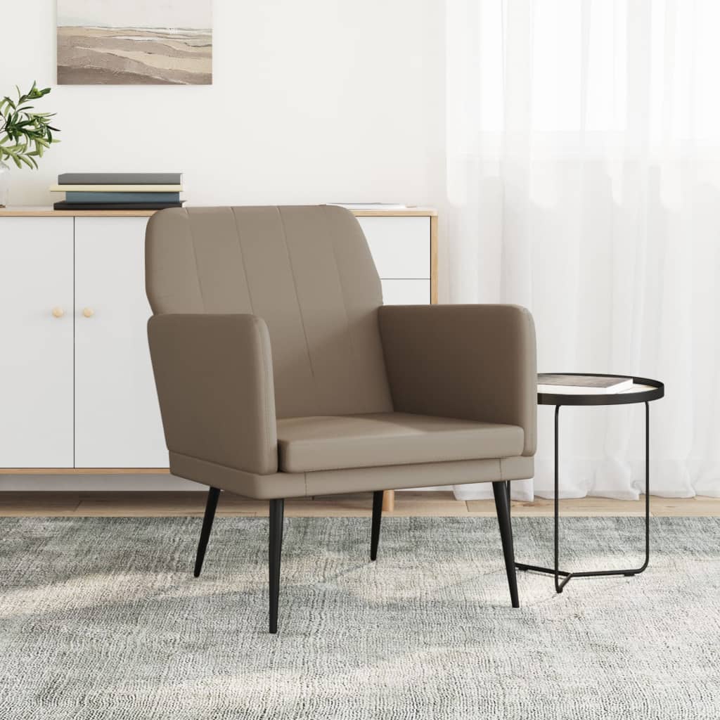 Fauteuil 61x78x80 cm kunstleer cappuccinokleurig is nu te koop bij PeponiXL, paradijselijk wonen!
