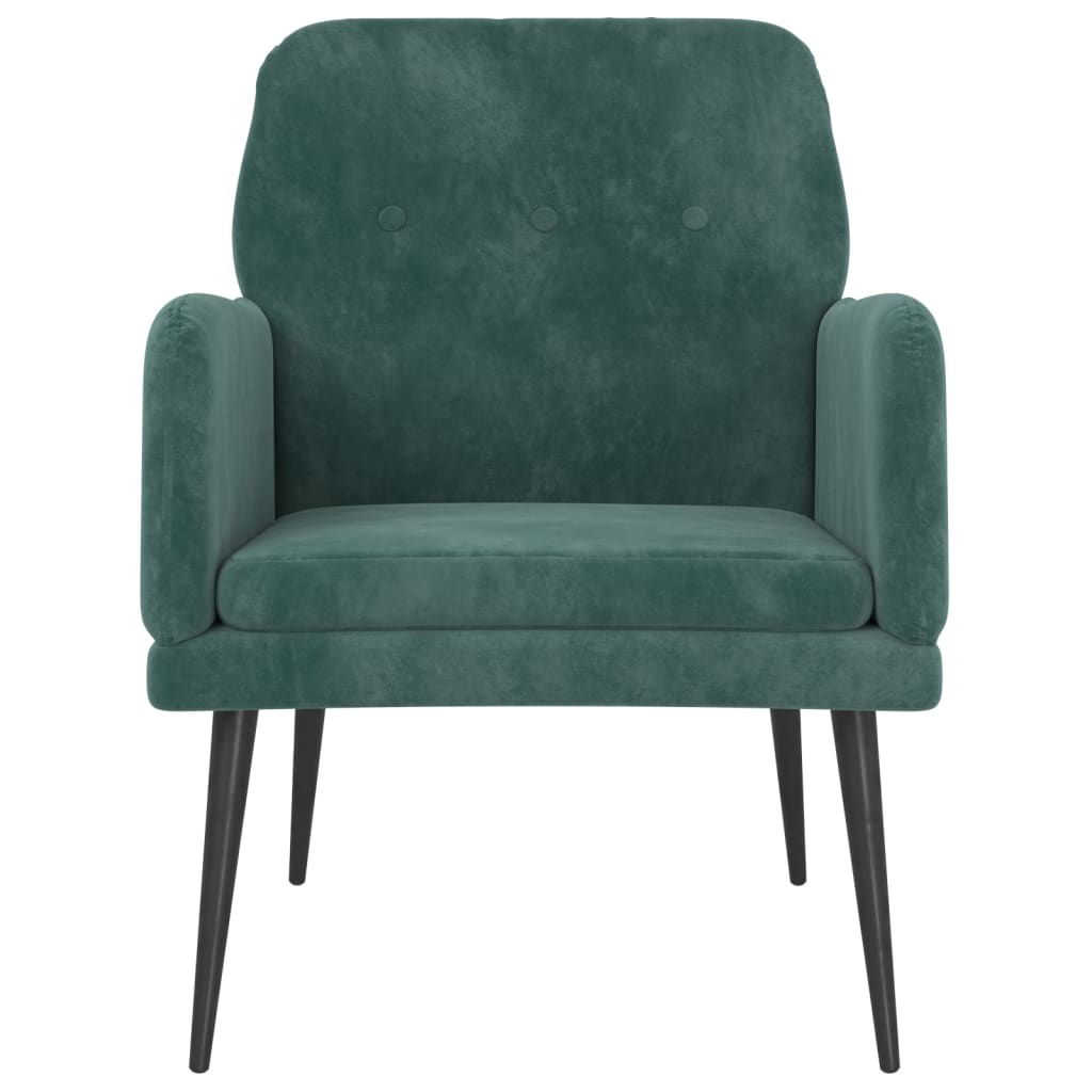 Fauteuil 62x79x79 cm fluweel donkergroen is nu te koop bij PeponiXL, paradijselijk wonen!