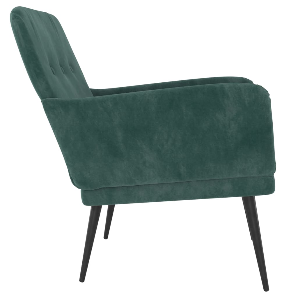 Fauteuil 62x79x79 cm fluweel donkergroen is nu te koop bij PeponiXL, paradijselijk wonen!