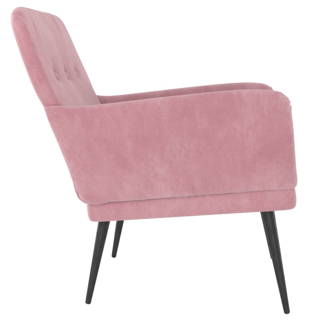 Fauteuil 62x79x79 cm fluweel roze is nu te koop bij PeponiXL, paradijselijk wonen!