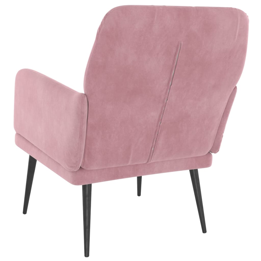 Fauteuil 62x79x79 cm fluweel roze is nu te koop bij PeponiXL, paradijselijk wonen!