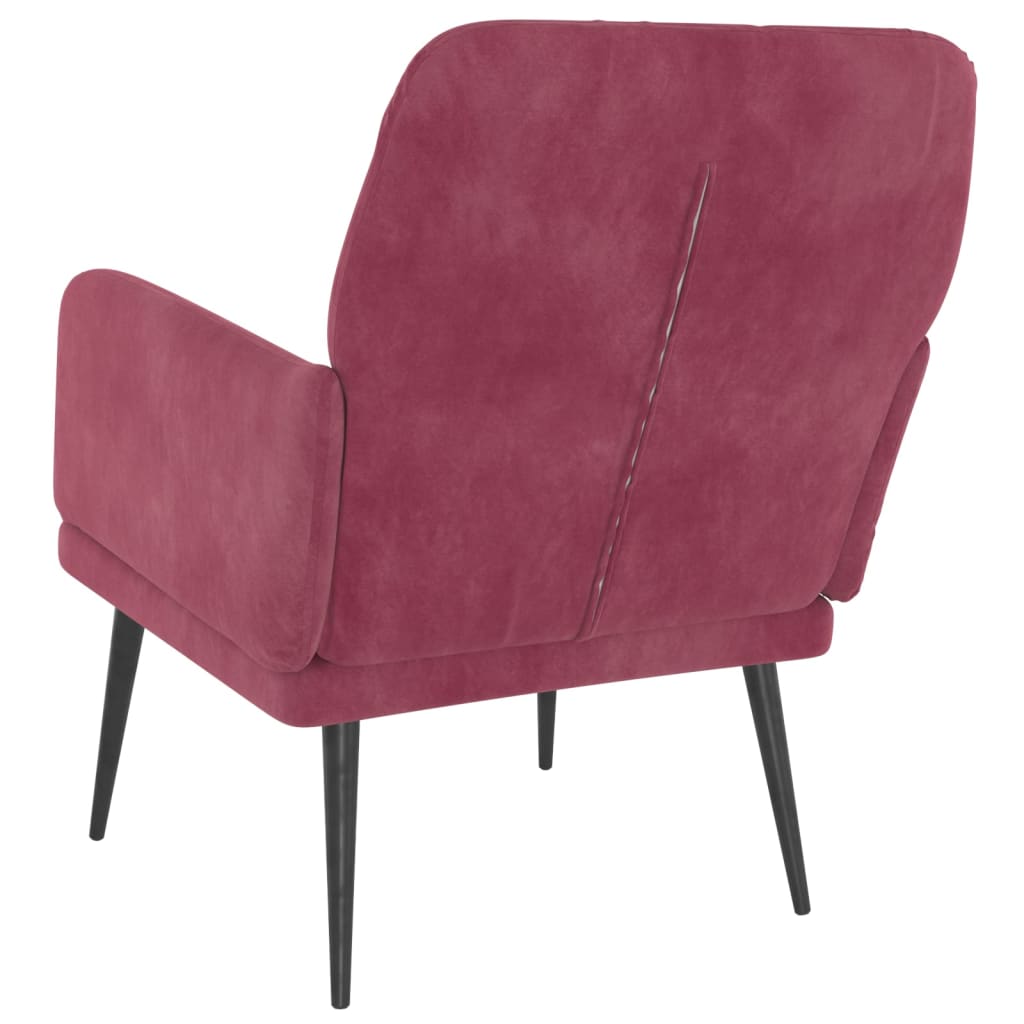 Fauteuil 62x79x79 cm fluweel wijnrood is nu te koop bij PeponiXL, paradijselijk wonen!