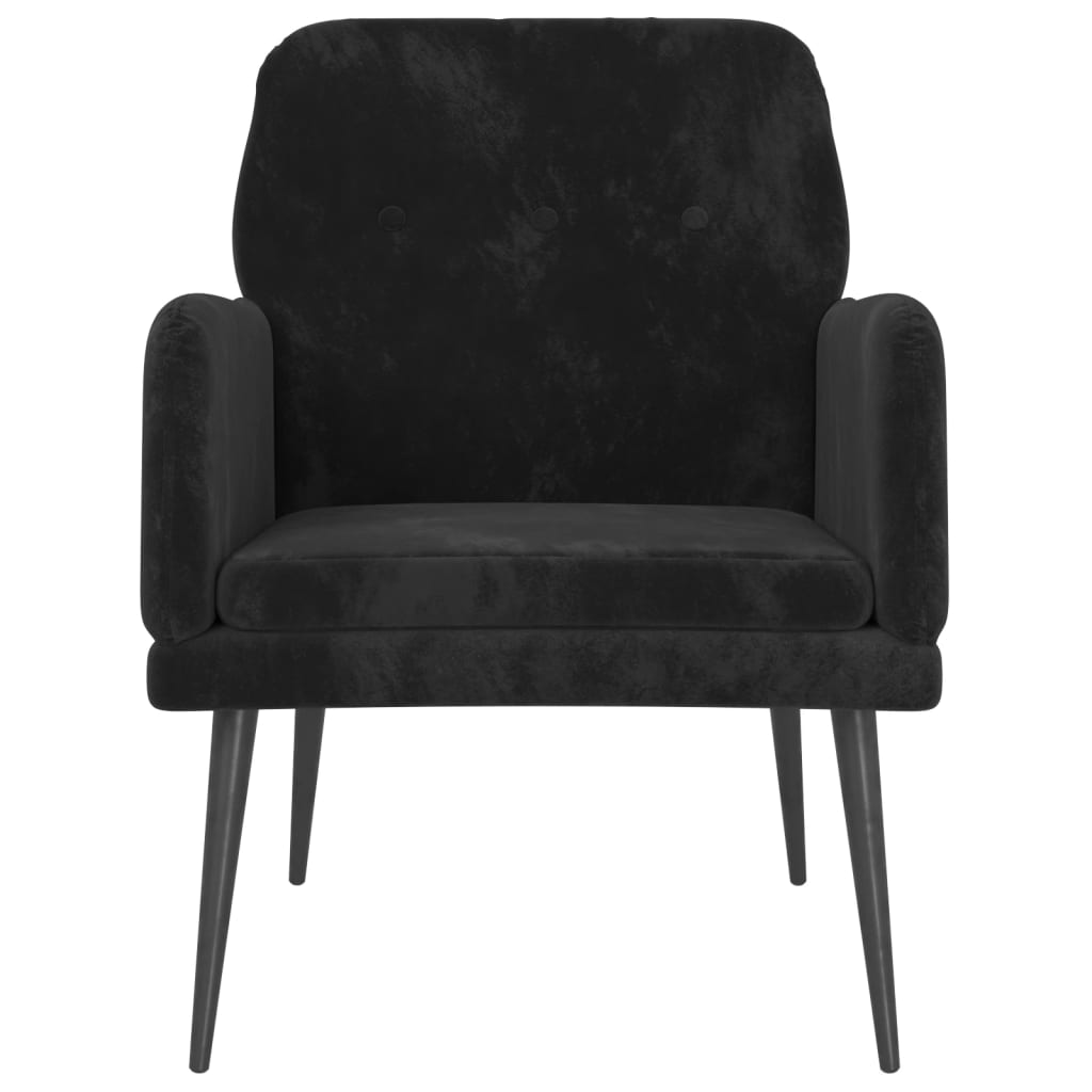 Fauteuil 62x79x79 cm fluweel zwart is nu te koop bij PeponiXL, paradijselijk wonen!