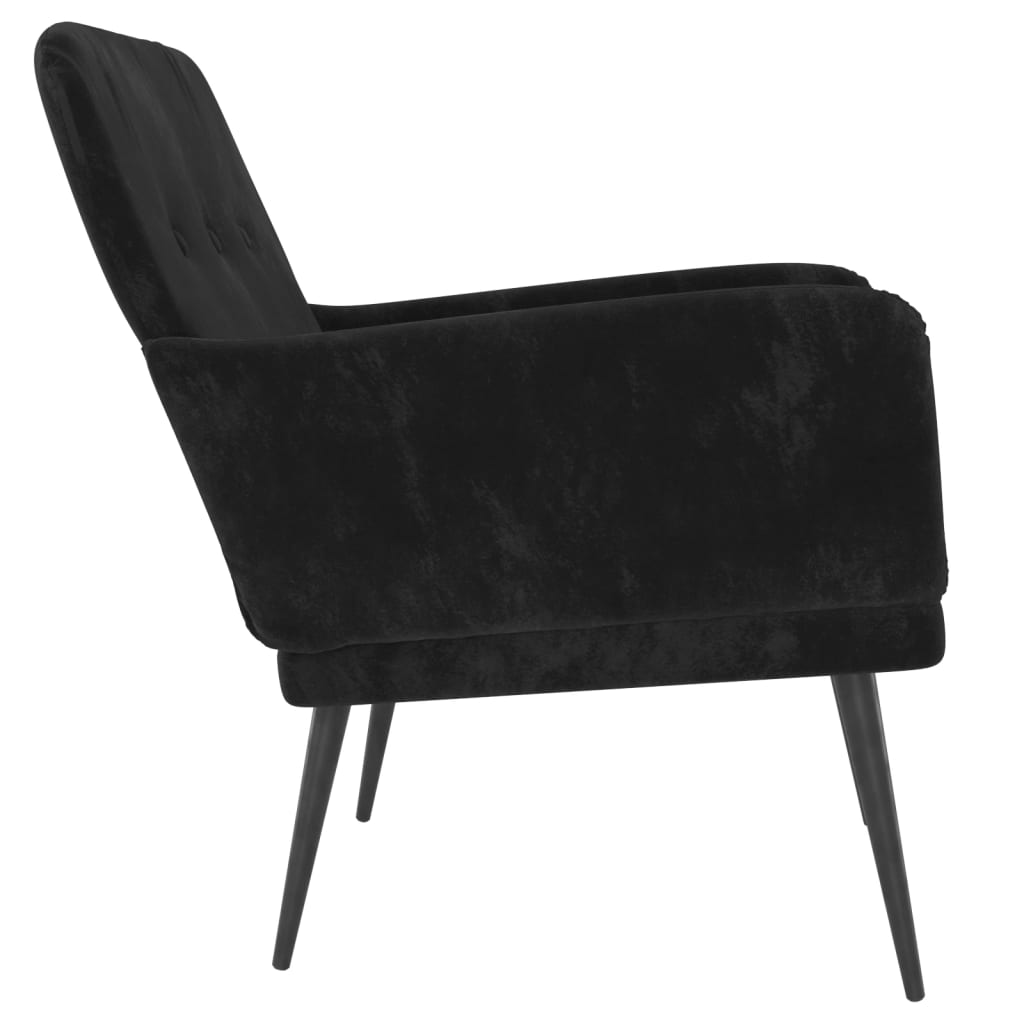 Fauteuil 62x79x79 cm fluweel zwart is nu te koop bij PeponiXL, paradijselijk wonen!